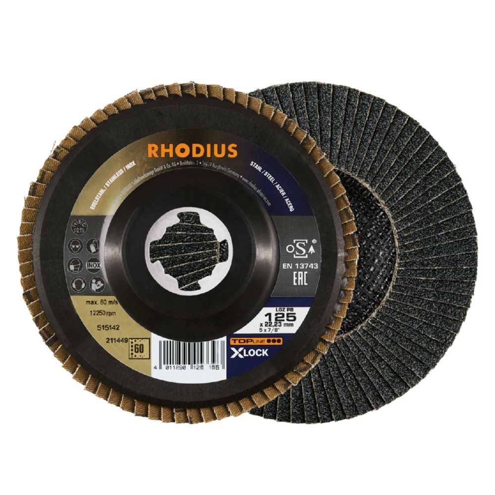 Produktbild Rhodius LGZ PB X-LOCK Fächerschleifscheibe 125 x 22,23 mm K 40