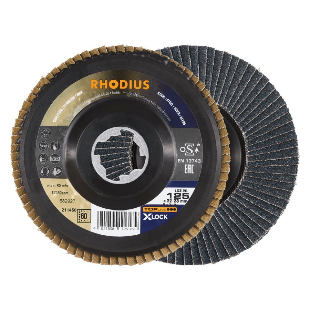 Produktbild Rhodius LGZ PB X-LOCK Fächerschleifscheibe 125 x 22,23 mm K 60