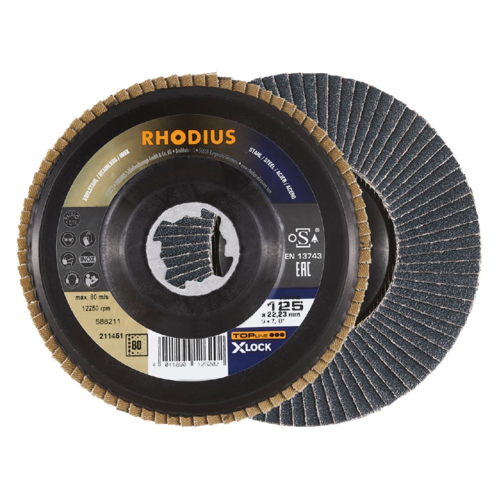 Produktbild Rhodius LGZ PB X-LOCK Fächerschleifscheibe 125 x 22,23 mm K 80