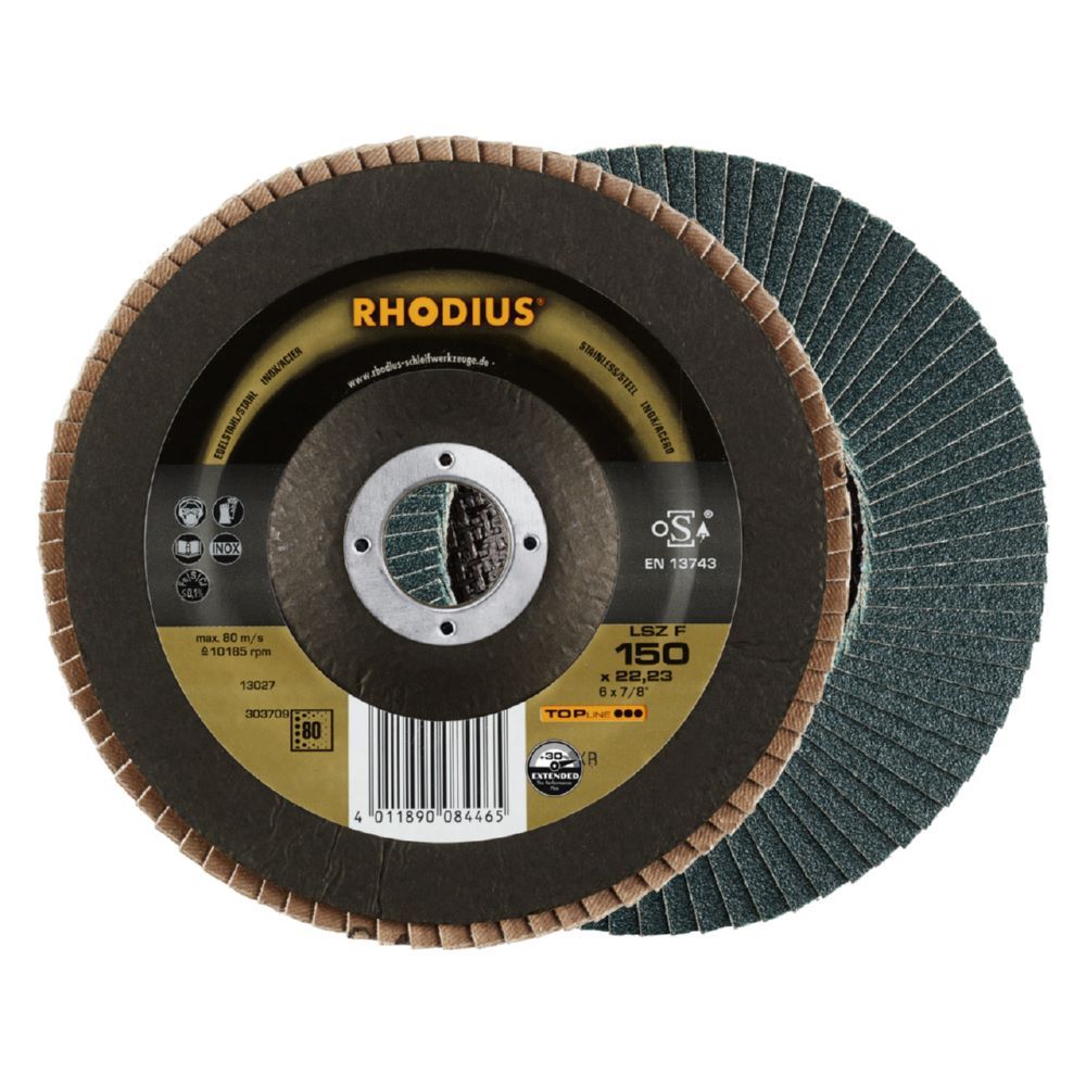 Produktbild Rhodius LSZ F Fächerschleifscheibe 150 x 22,23 mm