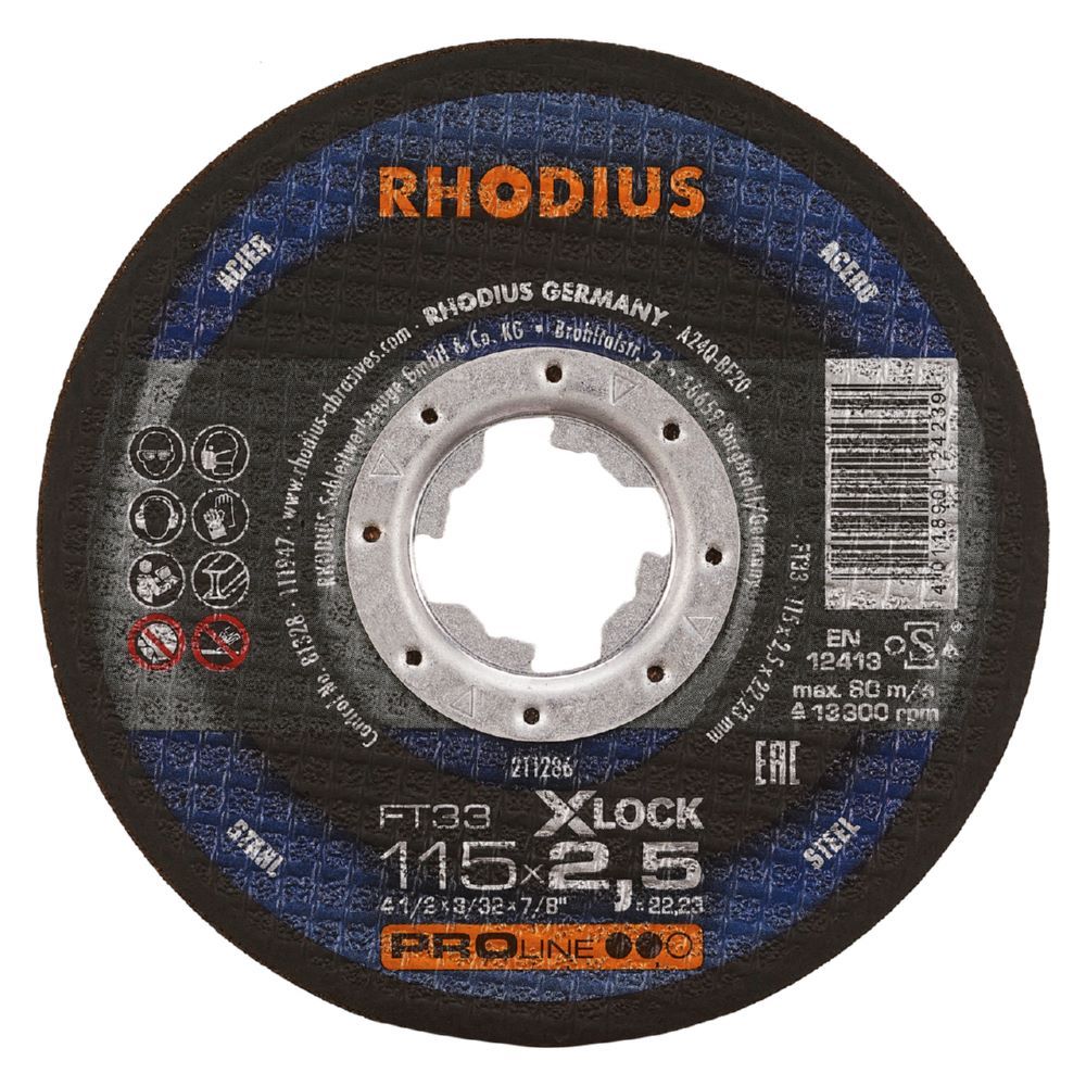 Produktbild Rhodius FT33 X-LOCK Freihandtrennscheibe Durchmesser 115 mm Stärke 2,5 mm