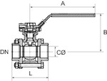 Produktbild Riegler Edelstahlkugelhahn 3 teilig Baulänge nach DIN 3202-M3 G3 DN80 bild 2