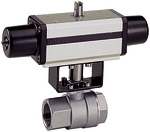 Produktbild Riegler Edelstahlkugelhahn mit pneumatischem Stellantrieb einfachwirkend Rp2