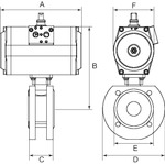 Produktbild Riegler Kompaktflansch Kugelhahn Edelstahl pneumatisch doppeltwirkend DN65 bild 2