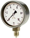 Produktbild RIEGLER Manometer CrNi-Stahl G 1/2 Typ 23250 radial unten 0 bis 25,0 bar 160 mm