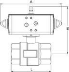 Produktbild RIEGLER Kugelhahn MS pneumatischer Stellantrieb nach Namur doppeltwirkend Rp1.1/4 bild 2