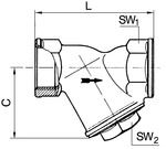 Produktbild RIEGLER Schmutzfänger Messing blank Maschenweite 0,8 mm G4 DN100 bild 2
