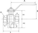 Produktbild RIEGLER Kugelhahn 3 Wege Messing vernickelt Anschluss unten L Bohrung Rp2 bild 2