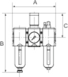 Produktbild Riegler Wartungseinheit 3 teilig Futura Metallbehälter BG4 G1 0,1 bis 1 bar HA bild 2
