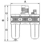 Produktbild Riegler Wartungseinheit 3 teilig multifix mit PC Behälter und Schutzkorb BG4 G3/4 bild 2