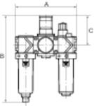 Produktbild RIEGLER Wartungseinheit 3tlg variobloc mit Metallbehälter BG2 G1/2 bild 3