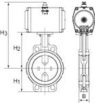 Produktbild RIEGLER Zwischenflansch Absperrklappe pneumatischer Stellantrieb doppeltwirkend DN50 bild 2