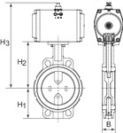 Produktbild Riegler Zwischenflansch Absperrklappe pneumatischer Stellantrieb einfachwirkend DN125 bild 2