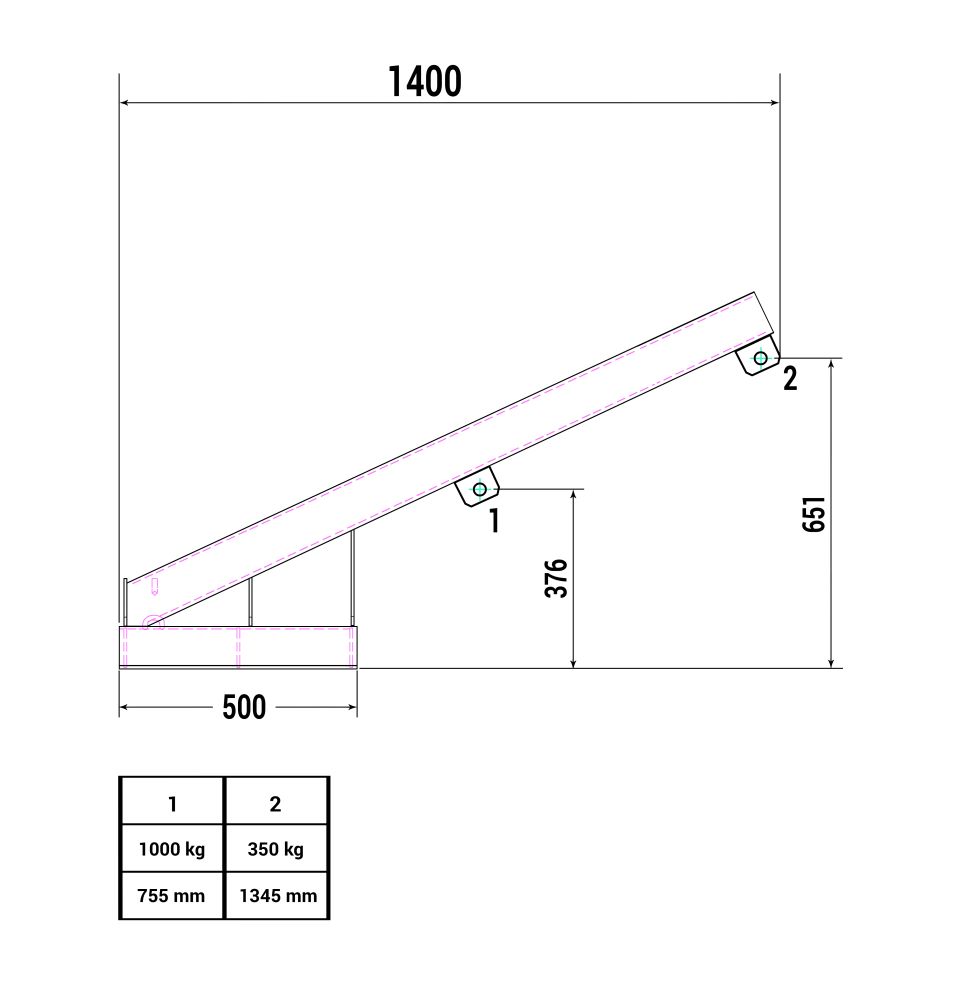 Produktbild RR Lastarm Typ RLH 1 RAL3000 Traglast 1000kg bild 4