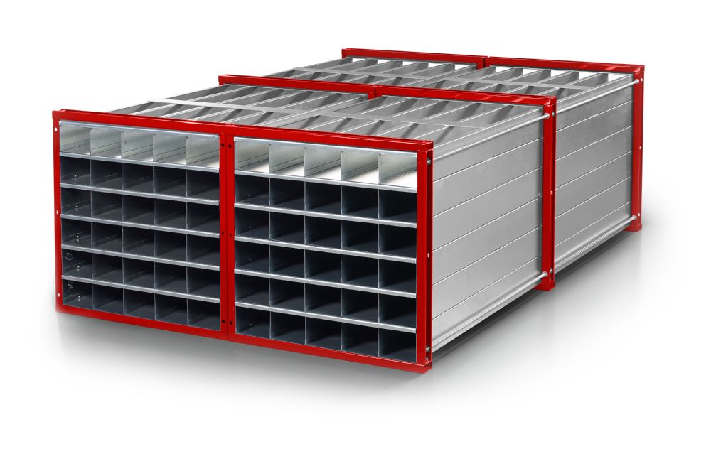 Produktbild RR Wabenregal Typ RWR 128/3 mit 8 x 16 Fächer RAL 3000