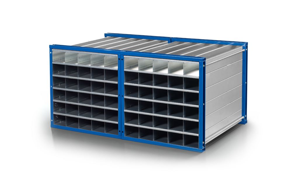 Produktbild RR Wabenregal mit 128 Wannen Typ RWR 128/1 RAL 5010 bild 1