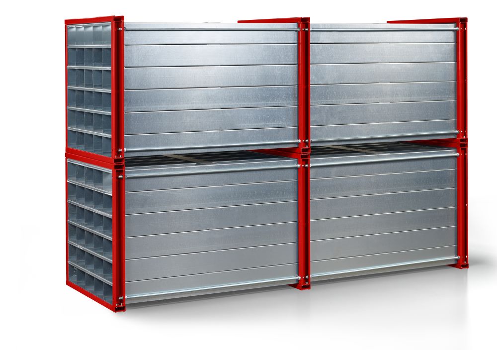 Produktbild RR Wabenregal Typ RWR16 3 1000x3000x1000 RAL3000 bild 2