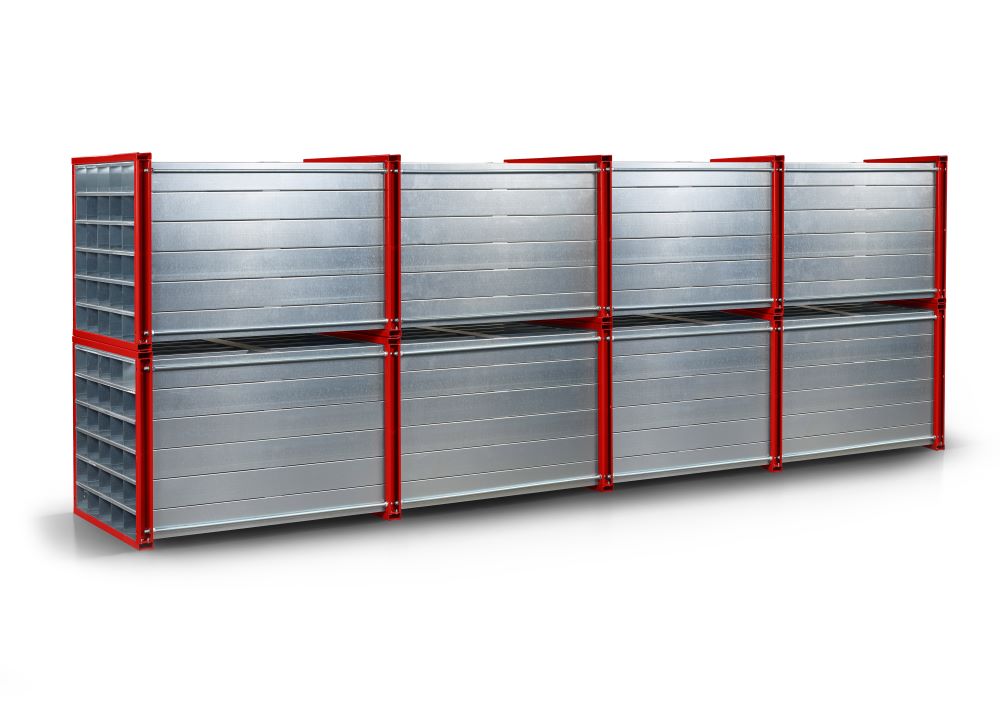 Produktbild RR Wabenregal Typ RWR16 6 1000x6000x1000 RAL3000 bild 2