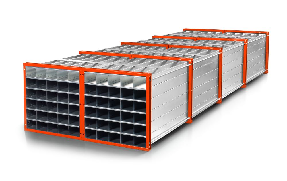 Produktbild RR Wabenregal Typ RWR25 6 1000x6000x1000 RAL2004