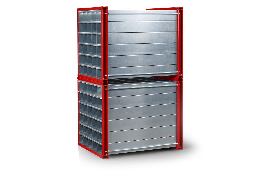 Produktbild RR Wabenregal Typ RWR36 1 1000x1000x1000 RAL3000 bild 2