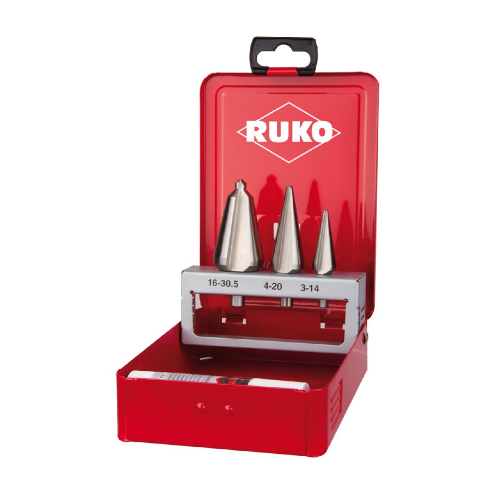 Produktbild Ruko Blechschälbohrer-Satz HSS geschliffen in Industriekassette Größen 1 bis 3
