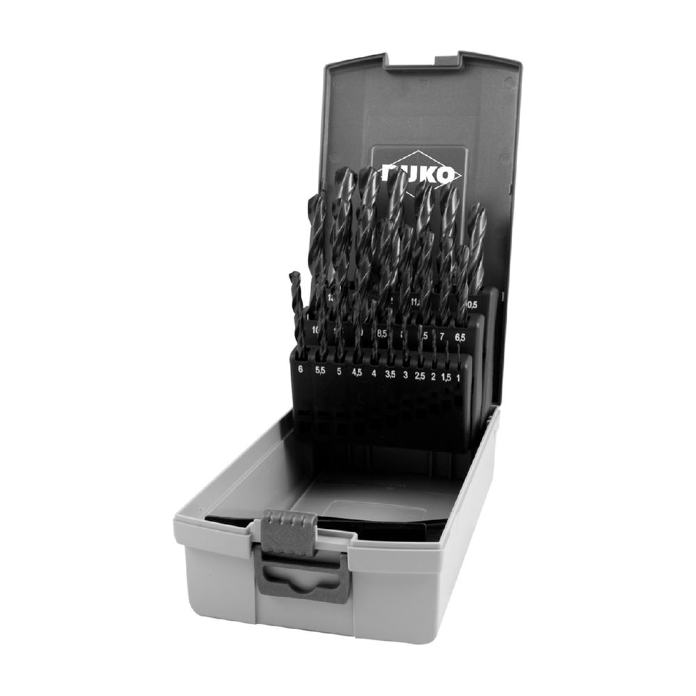 Produktbild Ruko Spiralbohrersatz 1,0 - 13,0 mm DIN 338 Typ N HSS G (ABS) Schwarzoxidiert