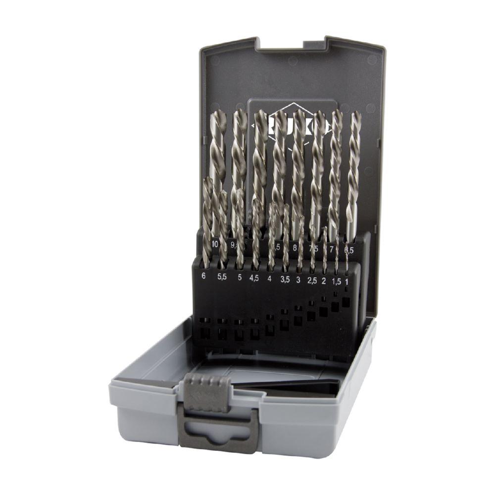 Produktbild Ruko Spiralbohrersatz 1,0 - 10,0 mm DIN 338 Typ N HSS G (ABS) linksschneidend