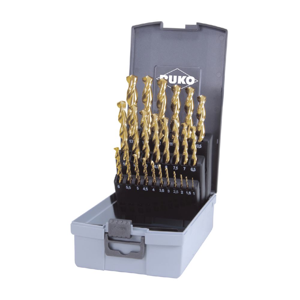 Produktbild Ruko Spiralbohrersatz 1,0 - 13,0 mm DIN 338 Typ TL 3000 HSS TiN in Kunststoffkassette