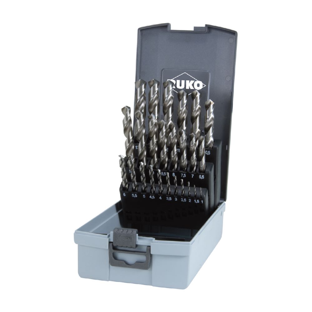 Produktbild Ruko Spiralbohrersatz 1,0 - 13,00 mm DIN 338 Typ VA HSSE Co 8 in Kunststoffkassette