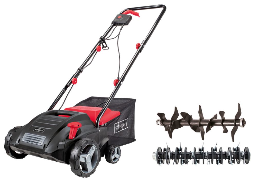 Produktbild Scheppach Elektro-Vertikutierer inklusive Messerwalze und Lüfterwalze Schnittbreite 32 cm