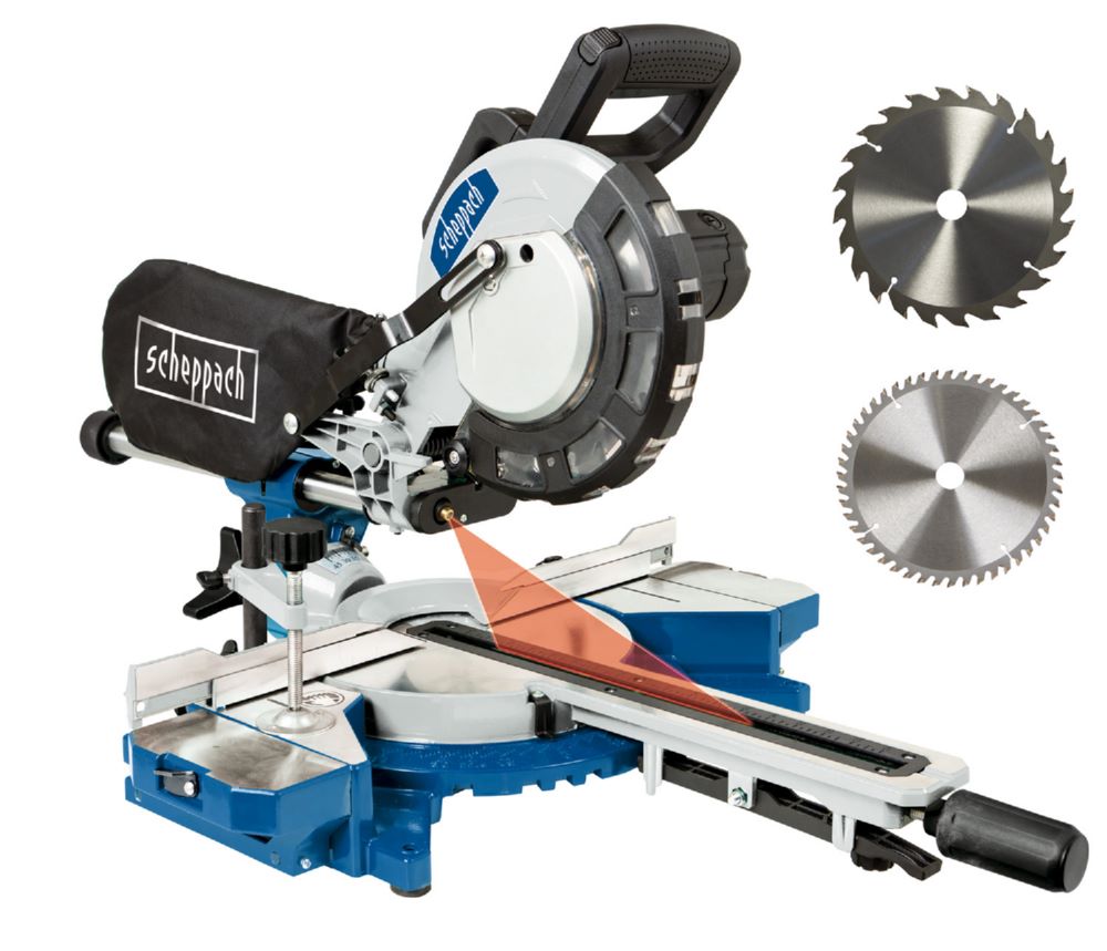 Produktbild Scheppach Kappzugsäge HM216 mit 2 Sägeblättern