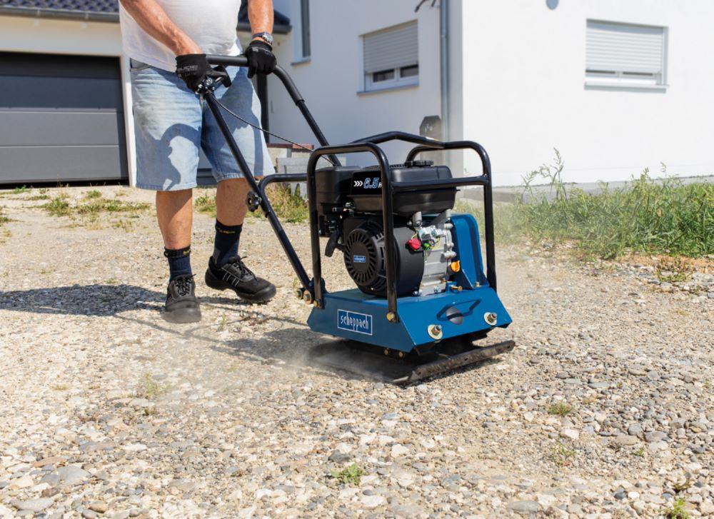 Produktbild Scheppach Rüttelplatte HP1200S 6.5 PS 4 Takt Benzinmotor bild 2