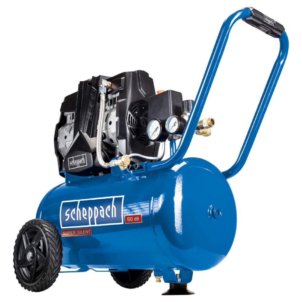 Produktbild Scheppach Super Silent Kompressor 24 Liter 8 bar 1100 Watt Doppelzylinder Ölfrei 60dB