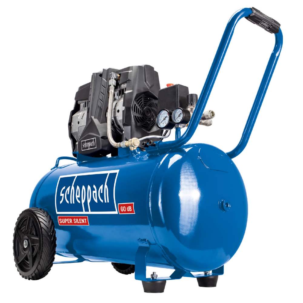 Produktbild Scheppach Super Silent Kompressor 50 Liter 8 bar 1500 Watt Doppelzylinder Ölfrei 60 db bild 3