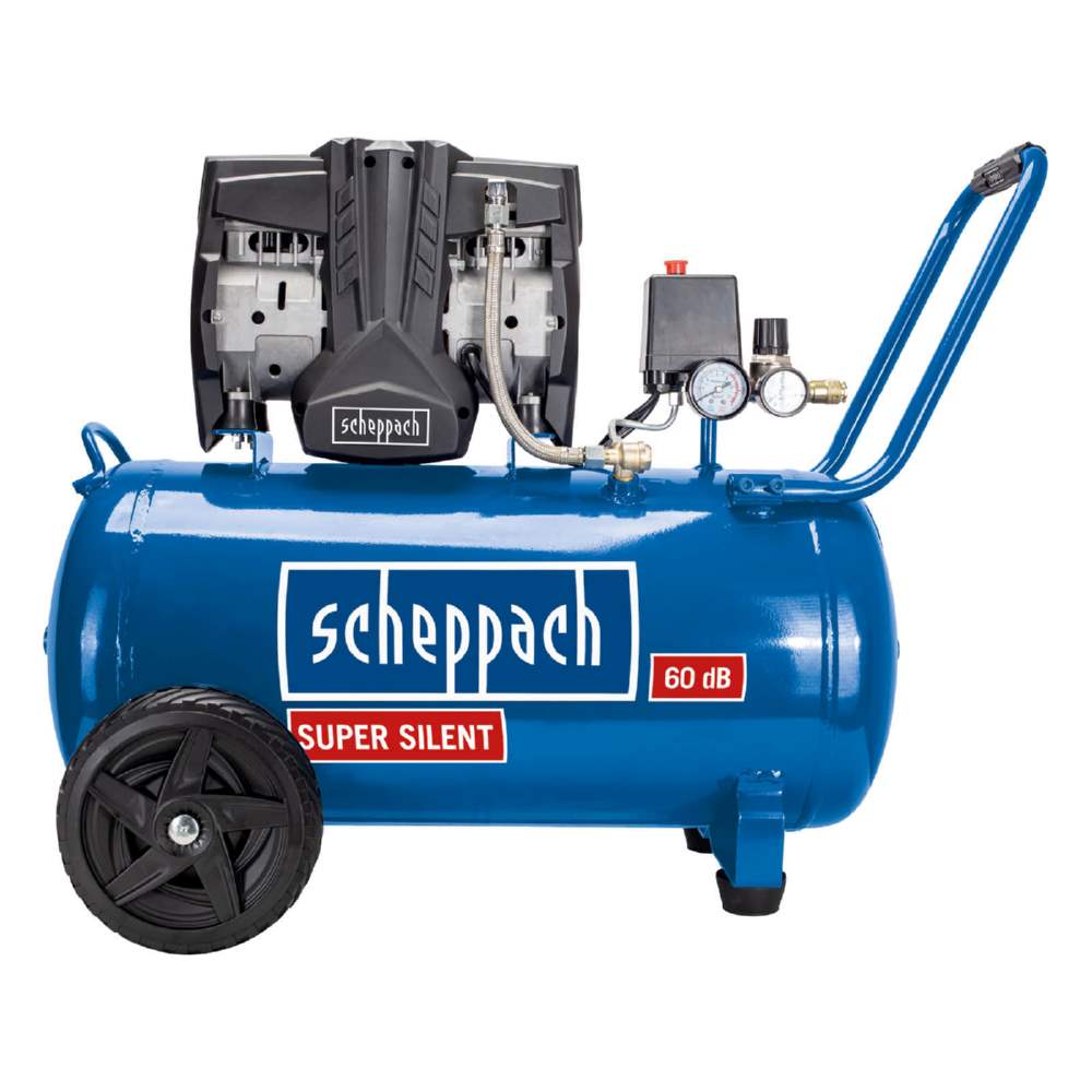 Produktbild Scheppach Super Silent Kompressor 50 Liter 8 bar 1500 Watt Doppelzylinder Ölfrei 60 db bild 4