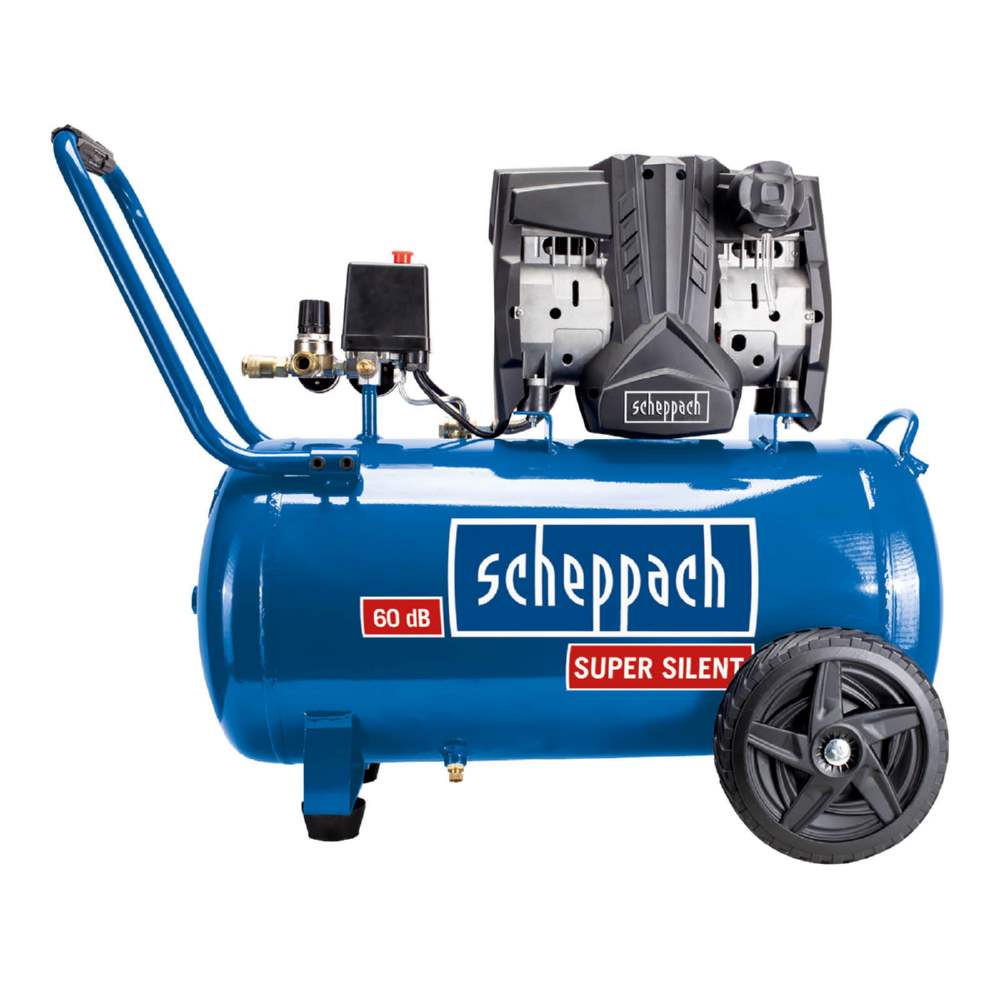 Produktbild Scheppach Super Silent Kompressor 50 Liter 8 bar 1500 Watt Doppelzylinder Ölfrei 60 db bild 5