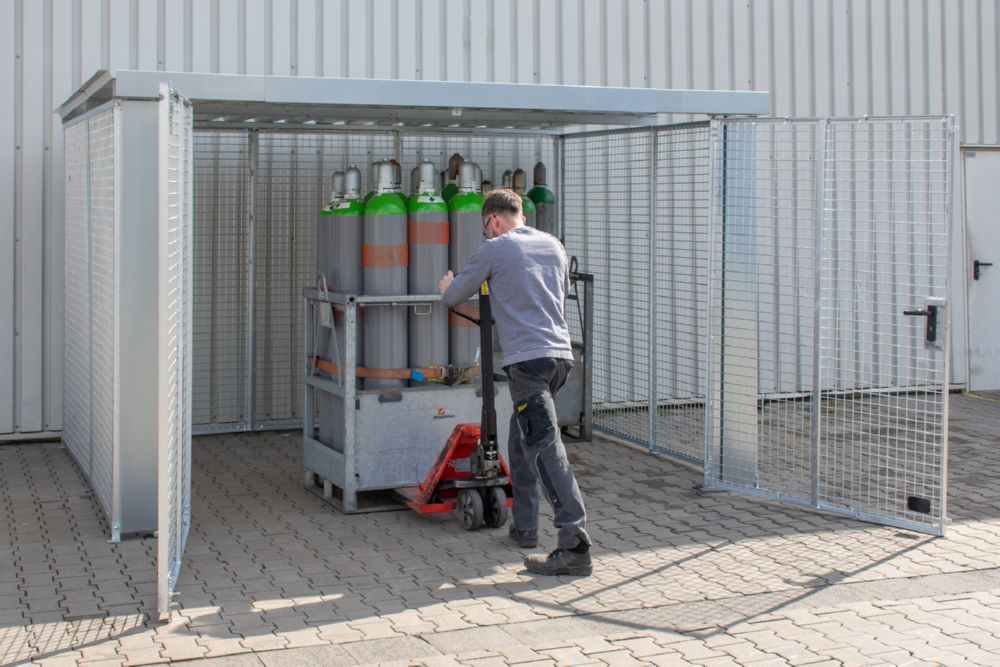 Produktbild Bauer Gasflaschen Container GFC-M6/D-DF feuerverzinkt 3560 x 2810 x 2190 mm