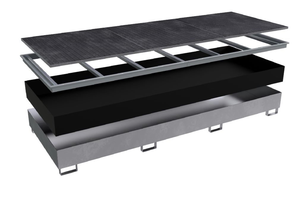 Produktbild Bauer Regalwanne mit PE Einsatz RW-GR 3600-3 PE feuerverzinkt 3565 x 1315 x 360 mm bild 2