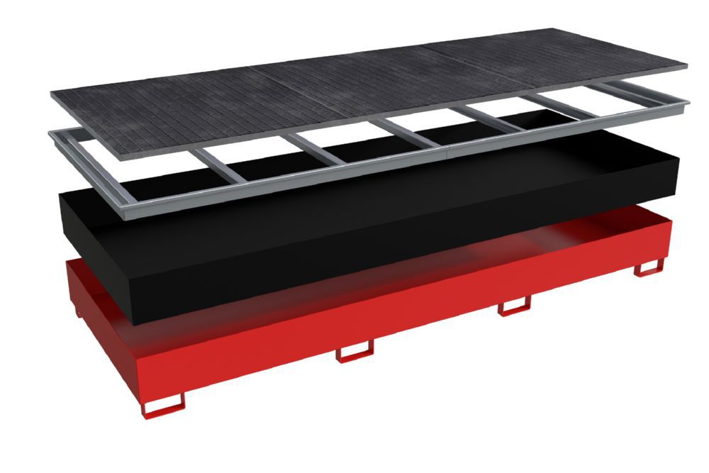 Produktbild Bauer Regalwanne mit PE-Einsatz RW-GR 3600-3 PE 3565 x 1315 x 360 mm feuerrot bild 2