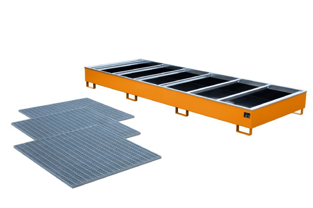 Produktbild Bauer Regalwanne mit PE-Einsatz RW-GR 3600-3 PE 3565 x 1315 x 360 mm gelborange bild 4