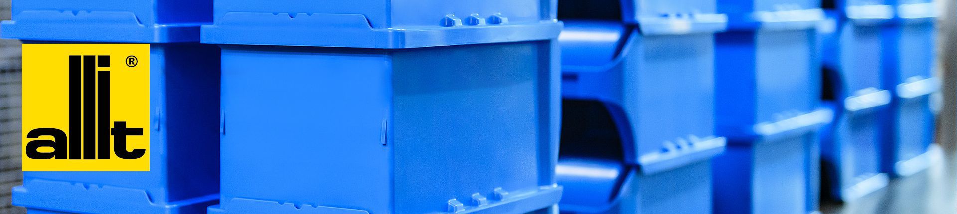 Bild Blaue Allit Kunststoffbehälter in Nahaufnahme