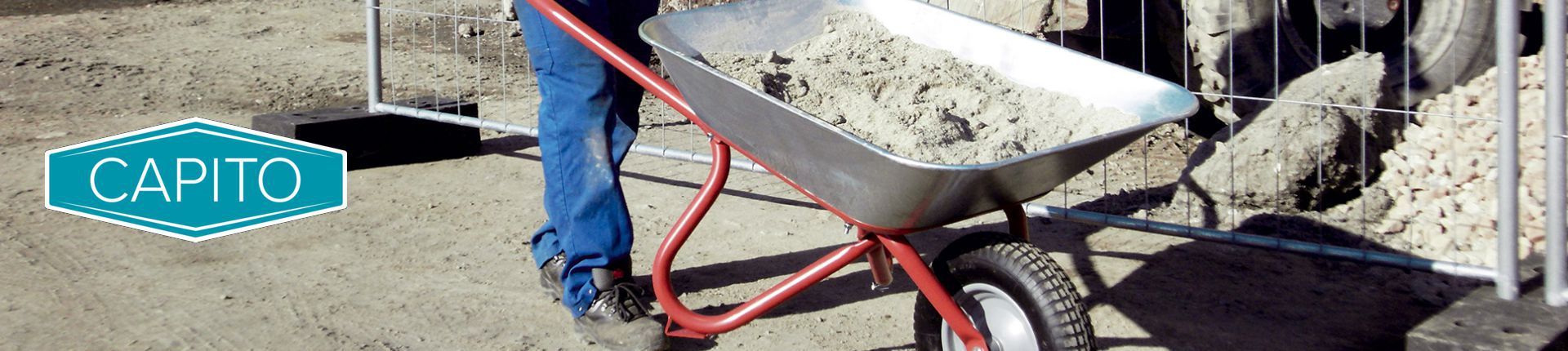 Bild Capito Schubkarre im Einsatz auf einer Baustelle