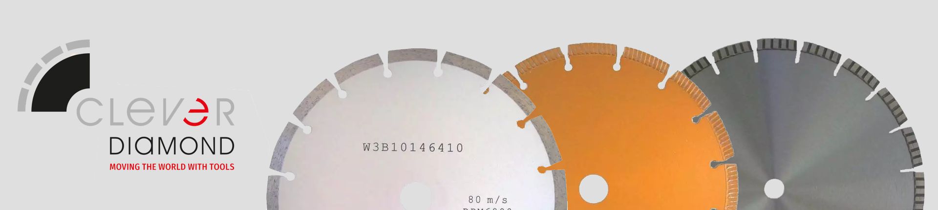 Bild Drei Clever Diamond Diamantrennschreiben nebeneinander vor einem grauen Hintergrund