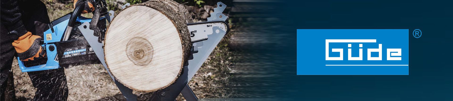 Bild Brennholz machen mit Güde Werkzeugen