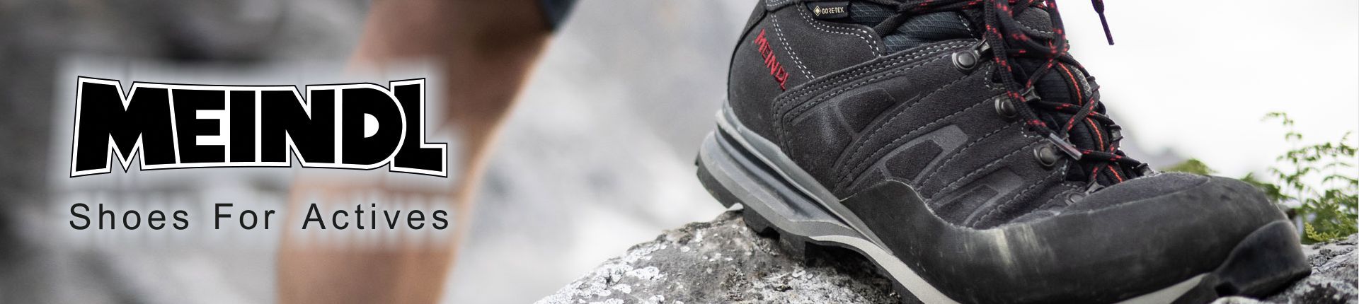 Bild Schwarzer Meindl Wanderschuhe in Nahaufnahme