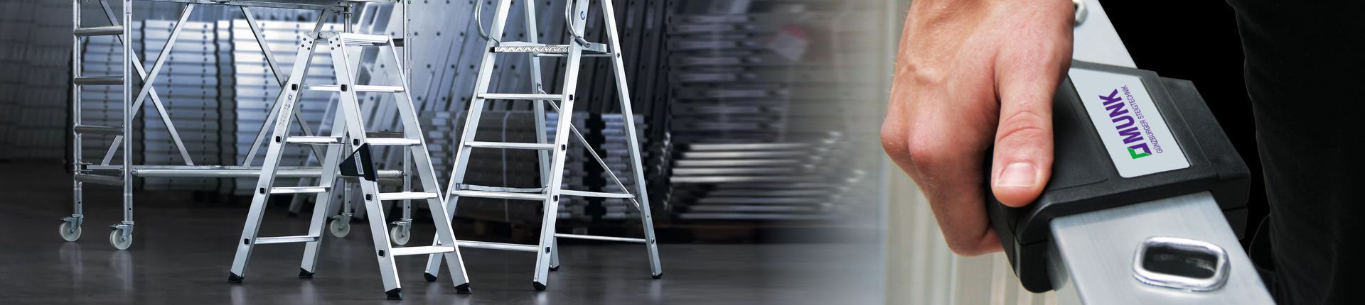 Bild Einblick in das Sortiment von Munk Günzburger Steigtechnik