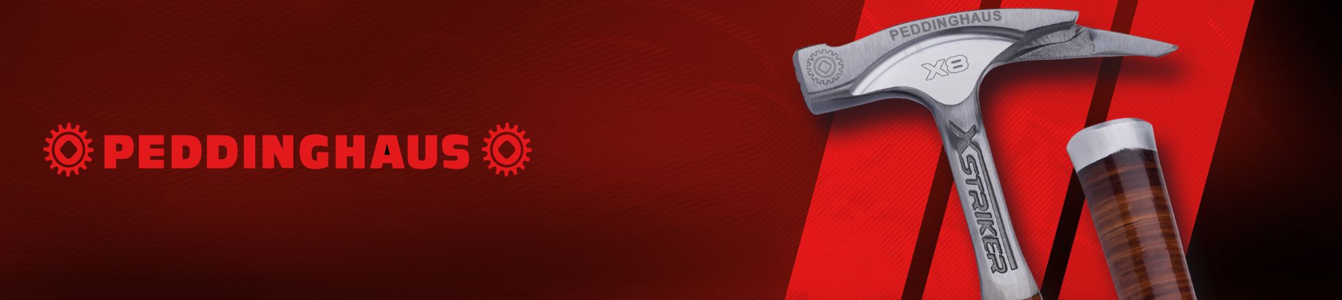 Bild Peddinghaus Xstriker X8 Hammer vor rotem Hintergrund