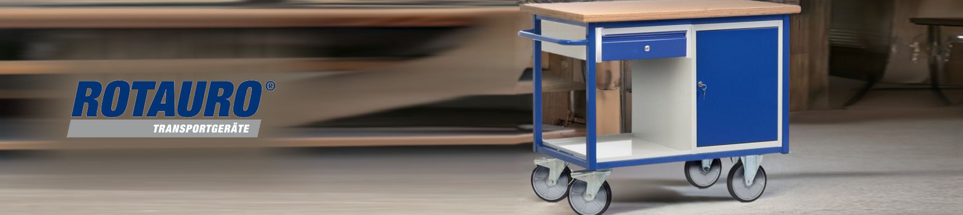 Bild Fahrbare Werkbank von Rotauro in einer Handwerker Werkstatt stehend