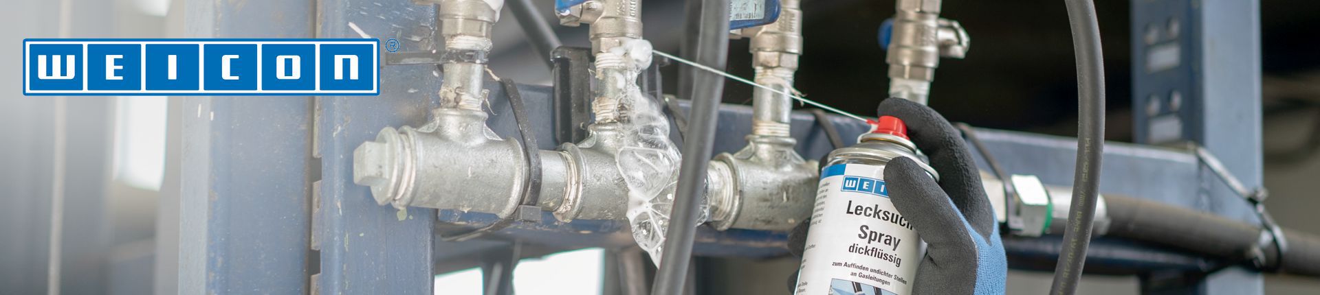 Bild Weicon Lecksuchspray im Einsatz