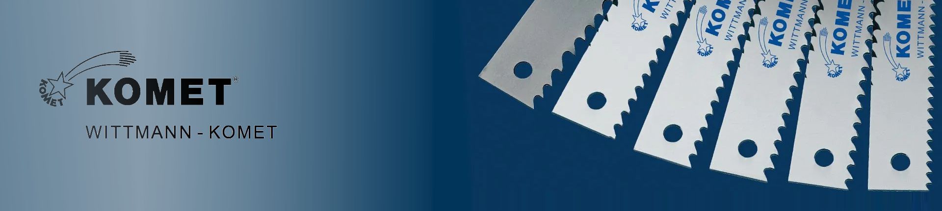 Bild Komet Metallsägeblätter vor blauem Hintergrund